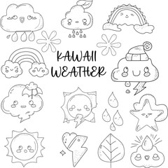 set of kawall weather icons