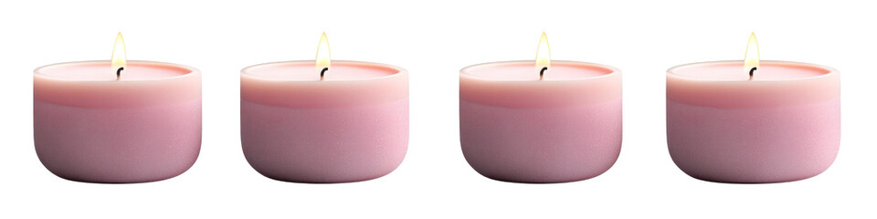 Set of  purple candle isolated on transparent png