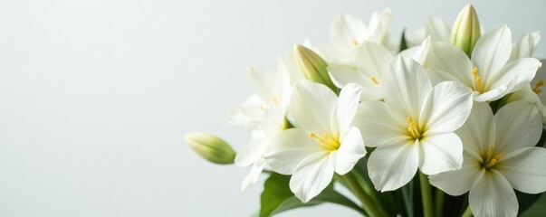 Obraz premium A elegant white bouquet featuring mixed flowers, elegance, white, flowers