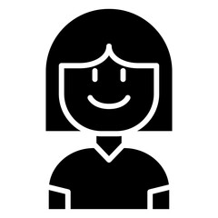 Girl icon in glyph style