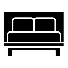 Bed icon in glyph style