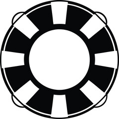 Naklejka premium Lifebuoy Ring Silhouette Vector Illustration for Marine and Nautical Design Projects