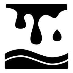 Water pollution icon in glyph style