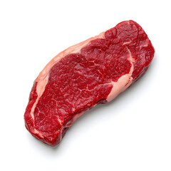 Fototapeta premium Fresh raw beef ribeye steak top view isolated on white background