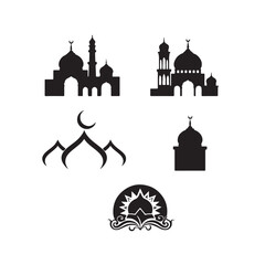 mosque icon illustration silhouette vector art