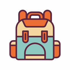 Colorful Stylized School Backpack Logo Design.