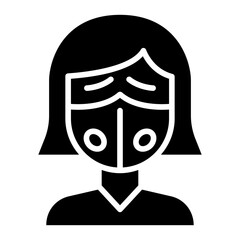 air pollution icon in glyph style