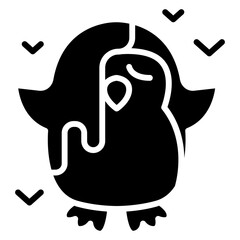 water pollution icon in glyph style