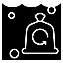 Water pollution icon in glyph style