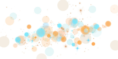 A mesmerizing composition of ethereal blue and golden bokeh lights and shimmering sparkles creates a magical shimmering, evoking a sense of magic, elegance, and festive wonder. PNG.