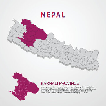nepal map infographic template with district presentation karnali province