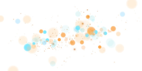 A mesmerizing composition of ethereal blue and golden bokeh lights and shimmering sparkles creates a magical shimmering, evoking a sense of magic, elegance, and festive wonder. PNG.