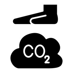 Reduce air pollution icon in glyph style