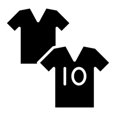 Soccer T-shirt icon in glyph style