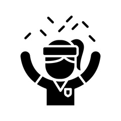 Sport audience, fan club icon in glyph style