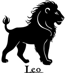 leo zodiac silhouette on a white background