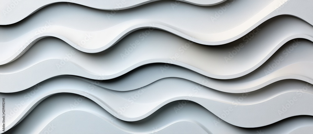 Poster white wave pattern on light blue background creating a calm and serene visual effect