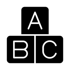 English language icon in glyph style