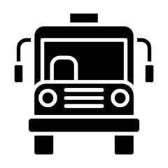 School bus icon in glyph style
