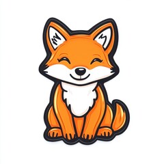 Obraz premium Charming Cartoon Fox Character with Bright Orange Fur and a Cheerful Expression Ideal for Children’s Artwork