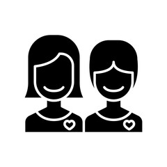 Lesbian icon in glyph style