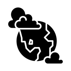 Air pollution icon in glyph style
