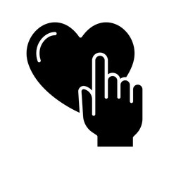 Love icon in glyph style