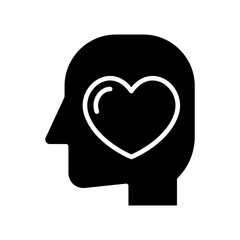 Love icon in glyph style