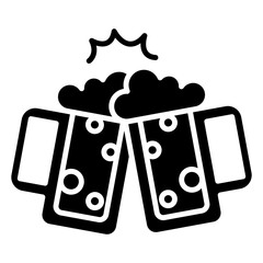 Cheers, party icon in glyph style