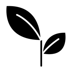 Leaf icon in glyph style