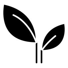 Leaf icon in glyph style