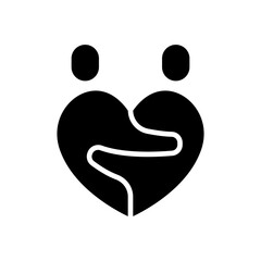 Hug icon in glyph style