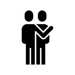 Hug icon in glyph style