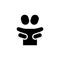 Hug icon in glyph style