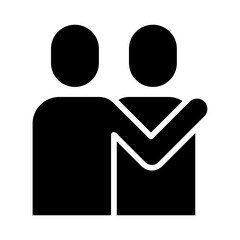 Hug icon in glyph style