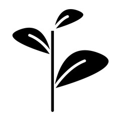 Sprout, plant, treetop, leaf icon in glyph style