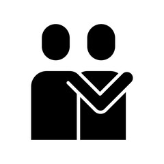 Hug icon in glyph style