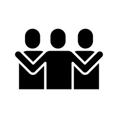 Hug icon in glyph style