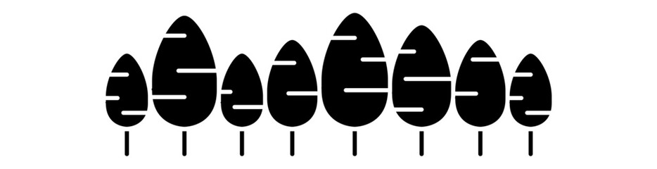 Forest graphic background in glyph style