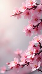 Obraz premium Subtle pink floral wallpaper, tiny blossom repeat, romantic, mini flower