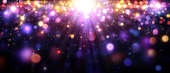 Obraz premium Sparkling lights burst, festive backdrop, celebration