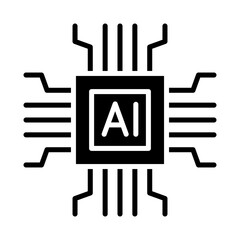 AI chip icon in glyph style