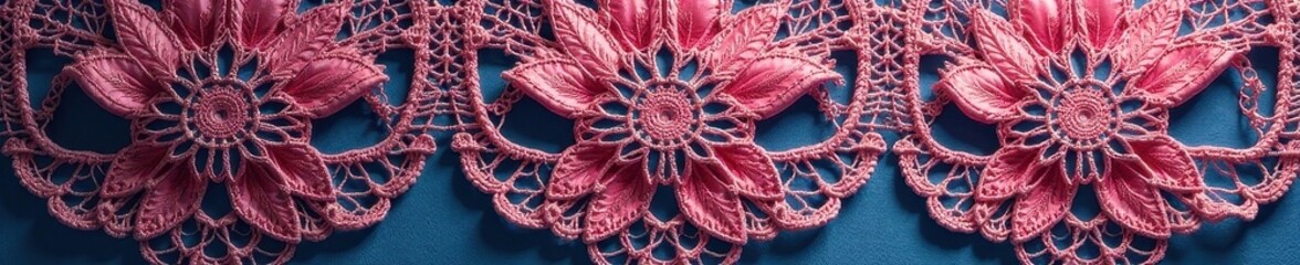 Obraz premium Intricate geometric lace, shadows highlight threads, contrast, mesh, macro