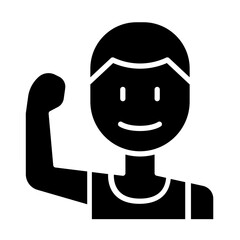 Healthy man icon in glyph style