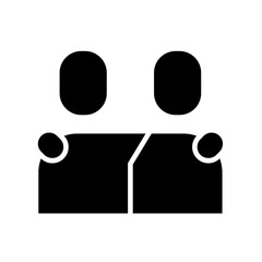 Friendship icon in glyph style