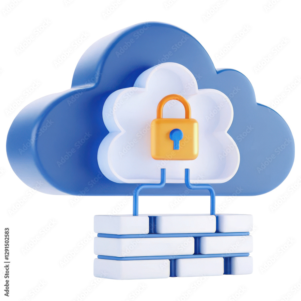 Aufkleber a stylized cloud with a lock symbol, representing cloud security and data protection.