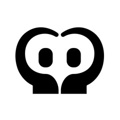 Love icon in glyph style