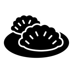 Gyoza icon in glyph style