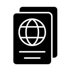 Passport icon in glyph style