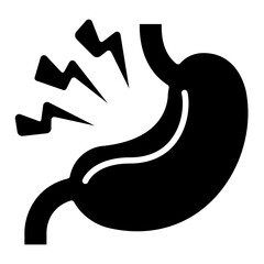Gastritis icon in glyph style